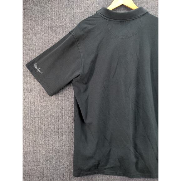 Mens Walter Hagen XI Golf Short Sleeve Polo Shirt Size L Black Made in Peru - Picture 6 of 10